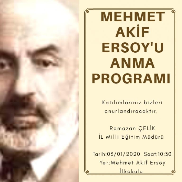MEHMET AKİF ERSOY'U ANMA PROGRAMI ETKİNLİĞİ - Mehmet Akif Ersoy Ortaokulu